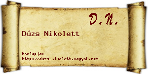 Dúzs Nikolett névjegykártya
