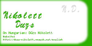 nikolett duzs business card